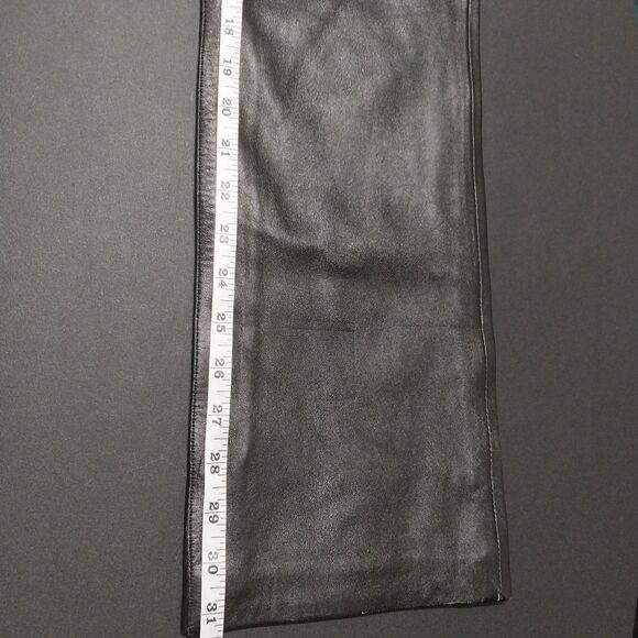 VTG Gap leather pants Women 4 black bootcut 28x31 Biker Motorcycle Gothic Y2K - Picture 12 of 12